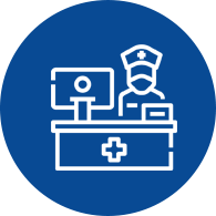 Friendly receptionists and efficient registration staff at the front desk counters